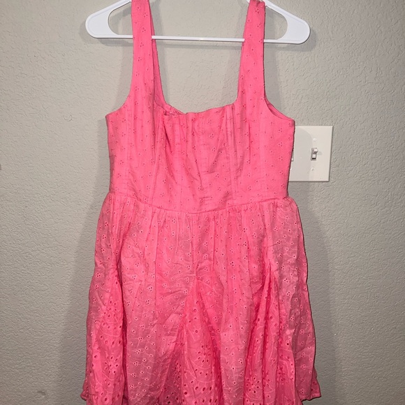 Hello Molly Pink Eyelet Mini Dress - Picture 2 of 2